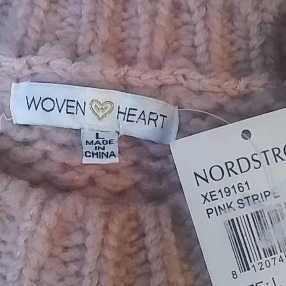 Woven Heart Striped Cozy Sweater - Picture 9 of 10